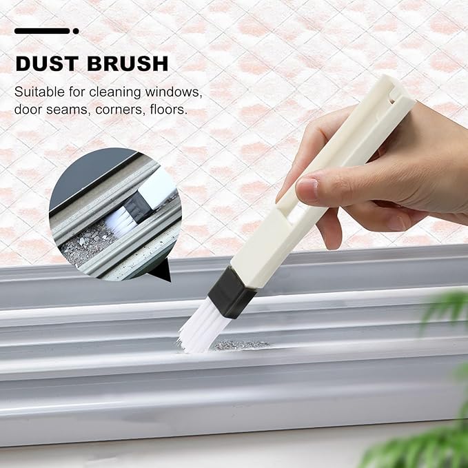 Happyyami 10pcs Air Conditioner Vent and Blinds Cleaning Brush Set, Multi-Functional Dust Removal Tools for Home Use, Sturdy Plastic Handles with Soft Bristles for Shutter and Ac Vent