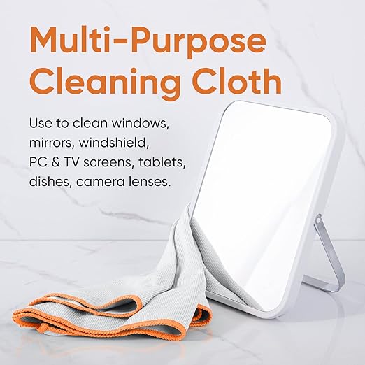 Superio Microfiber Glass, Mirror, Window Cleaning Cloth for Car Windshield, Lenses Tv Screen, Electronics, 14x16 Large Micro Fiber Lint & Streak Free Blue/Green 2 Pack, Just Water (2 Pack, Smoke)