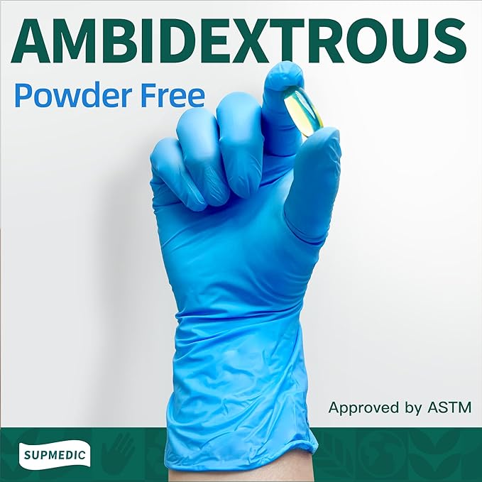 Vinyl Disposable Exam Gloves, 4Mil Powder-Free Latex-Free Food Grade Cooking Cleaning Medical Glove Blue 100&1000 Ct