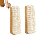 Suede Shoe Brush and Eraser, 2PCS Soft Rubber Bristle Shoe Brush, Suede Shoes Cleaner with Wooden Handle, Stain Eraser Suede Cleaning Brush for Shoes, Bags, Jacket, Purse, Sofa