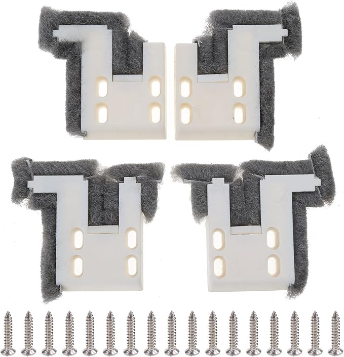 4pcs Sliding Window Buffer Block Up Down Track Sealing Wind-Proof Brush Strip Furniture Repair Hardware Accessories