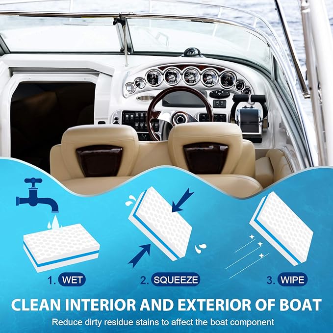 Outus 8 Pack Boat Erasers for Cleaning Magic Scuff Sponge Boating Erasers Accessories Gifts Hull Cleaner Vinyl Seat Cleaner All Purpose Scrubber Kitchen Bathroom Shower Oven Cleaning Supplies
