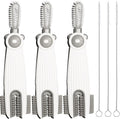3 in 1 Cup Lid Gap Cleaning Brush Set with 3 Straw Cleaner Brush, Multifunctional Cup Cover Cleaning Brush, Small Cleaning Brushes for Nipple, Water Bottle Lid, Home Kitchen Cleaning Tools, Pack of 3