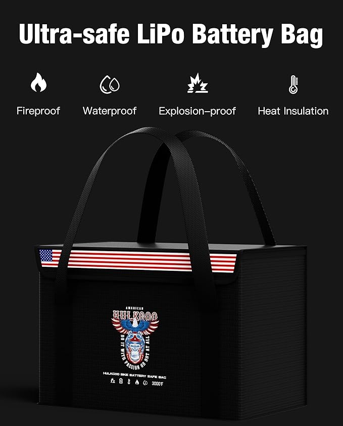12V 100Ah LiFePO4 Lithium Battery Fireproof Safe Bag Large Capacity Explosion-Proof Battery Bag LiPO Safe Bag Waterproof Battery Storage Box(14 * 9.5 * 7.8inch), 2-Pack