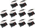 10pcs Two Wire Leads Spring Clip 9V Battery Holder Case Storage Box