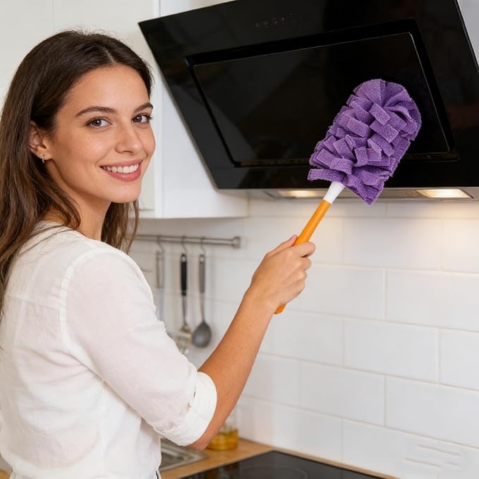 360° Electrostatic Duster Refills — The Sustainable Choice for a Dust-Free Home, Reusable Electrostatic Microfiber Duster Refills, Duster Refills Washable for Hand Duster (red)