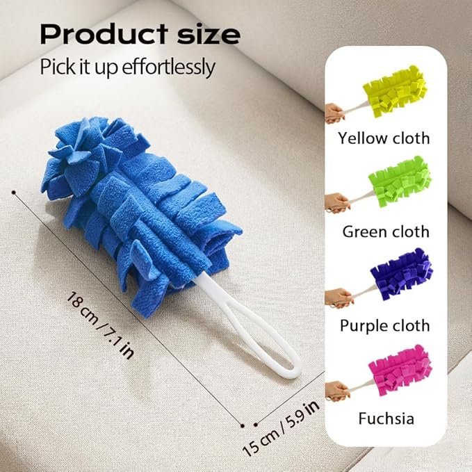 Reusable Duster Refills, Fleece Duster Refill Reusable Dusters for Cleaning, Electrostatic Duster Refills Washable Cleaning Pads Tools for Home, Blinds, Car, Furniture (5 Colors*2)