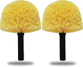 2 Pack Twist-On Cobweb Duster Head Brush - Efficient Indoor & Outdoor Spider Web Cleaning Solution - Fits Standard Acme Threaded Poles - Duster Brush Head Only - Yellow