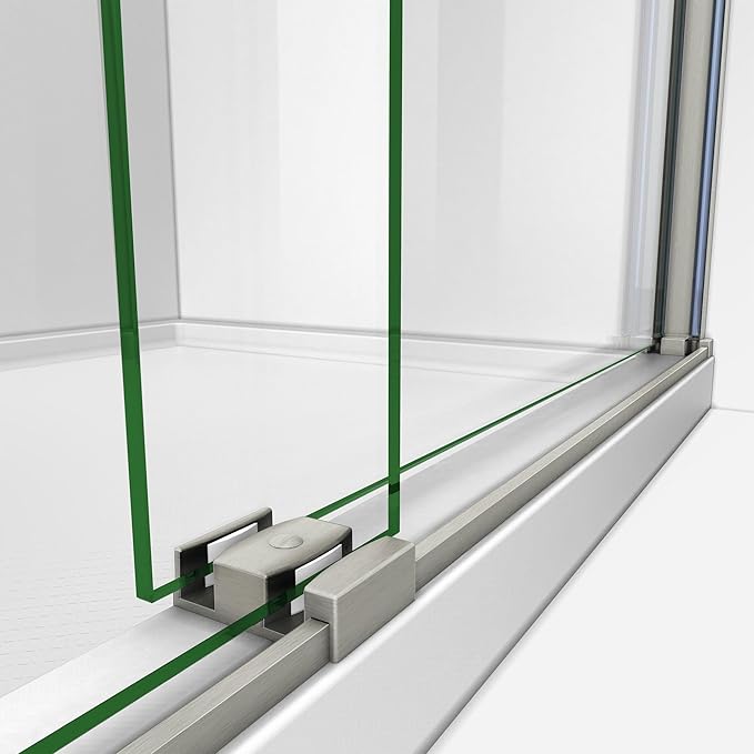 DreamLine Sapphire 56-60 in. W x 76 in. H Semi-Frameless Bypass Shower Door in Brushed Nickel, SHDR-6360762-04