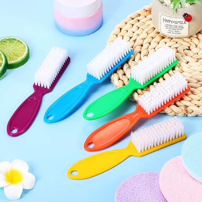 Patelai 15 Pieces Nail Brush Handle Grip for Cleaning Fingernails Toes Scrub Manicure Pedicure(Bright Colors)
