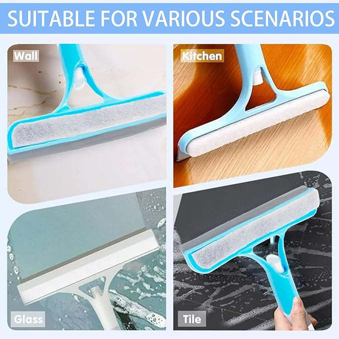 3 in 1 Spray Squeegee, 3 in 1 Window Cleaning Scraper, Window Squeegee with Sprayer for Glass, Flooring and Tiles, etc. (Blue)