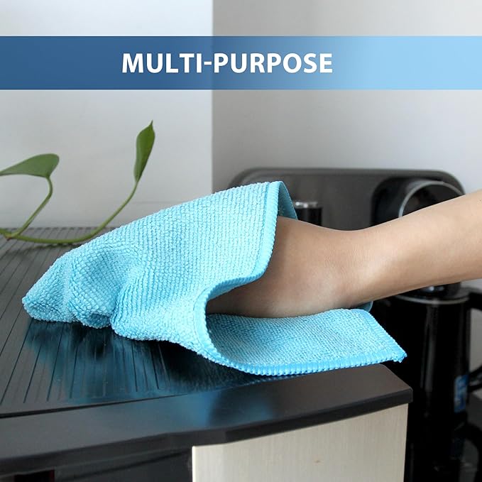 12 Pack Microfiber Cleaning Cloth 11.8x11.8inch - Streak-Free, Reusable Wipes for Glass, Kitchen, Car, Dusting - Absorbent & Lint-Free (Mixed Color 3, 11.8 x 11.8 inch)