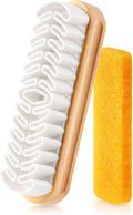 2 Pcs Suede Shoe Brush Nubuck Leather Cleaner Shoes Shine Dauber Crepe Applicators Set with Cleaning Eraser Cloth(Brush with Eraser)