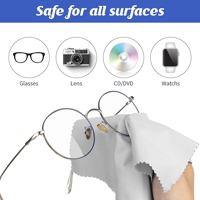 Leelosp 300 Pcs Glasses Cleaning Cloth Microfiber Glasses Wipes Assorted Colors Cloth for Cleaning Eyeglasses Camera Lens Cell Phones Laptops LCD TV Screens and More, 6 x 7 Inch(Light Color)