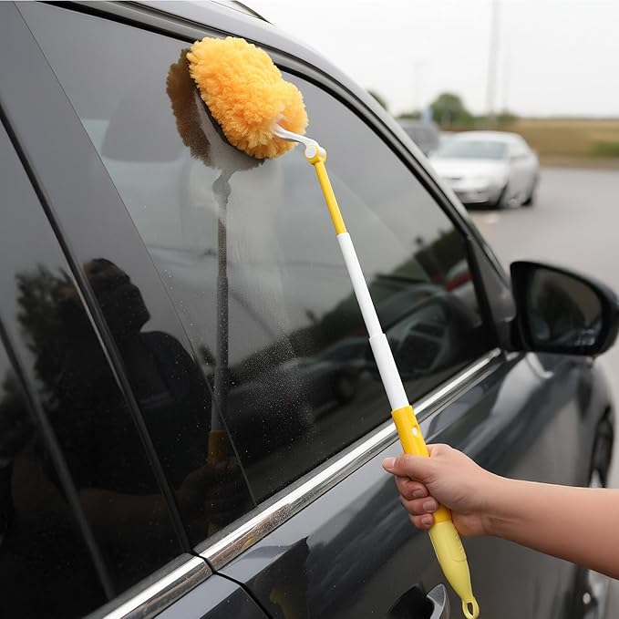 360° Duster Refills Compatible with Swifer Dusters, 60 Count + 2 Size Handle, Disposable Duster Refills for Cleaning Home, Office, Corners, Blinds, Furniture, Cars and More