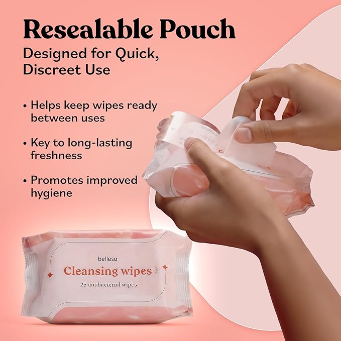 BELLESA Cleansing Wipes |Toy Cleansing Wipes | Personal Hygeine Wipes | Reusable