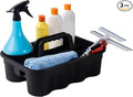 Matthew Large Plastic Tote Tool & Deluxe Supply Cleaning Caddy with Handle Portable Shower Basket Storage Caddy for Cleaning Products Organizer,Take-Out Coffee/Soft Drink,Bath Multi Use - Black