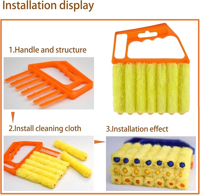 Blind Cleaner Duster Tool, Blinds Cleaner Tool, Extra Washable Blind Duster Sleeve - Microfiber Louver Cleaning Tool for Vents, Air Vent Cleaner and Dusting (4-Pack)