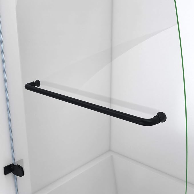 DreamLine Aqua Uno 34 5/16 inch W x 58 inch H Frameless Hinged Tub Door in Matte Black