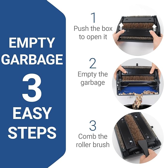 EZ SPARES Horsehair Carpet Sweeper Cleaner for Home Office,5FT Pole for Tall People(1FT Longer Than General)-No More Bending-Horsehair Brush Soft on Hardwood Floors,Pet Hair Cleaner (Cobalt Blue)