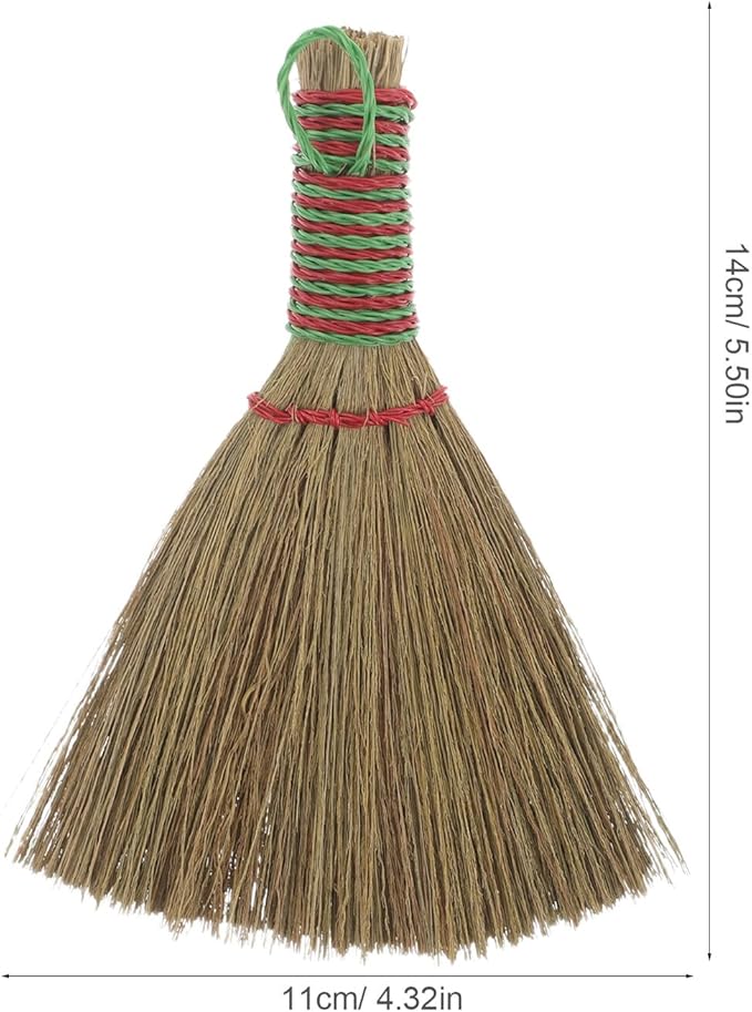 BESPORTBLE Natural Corn Bristle Handheld Broom with Handle for Indoor Dust Capture Lightweight Portable Sweeping Floors Furniture Multipurpose Cleaning in Living Rooms Bedrooms Kitchens