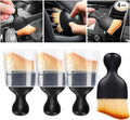 4 Pcs Car Interior Cleaning Tool,Car Interior Detailing Brush,Car Cleaning Brush Dust Collectors, Car Interior Cleaning Soft Brushes,Curved Design Dirt Dust Clean Brushes