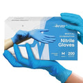 FifthPulse Blue Nitrile Disposable Gloves Medium, 200 Count - Latex Free Medical, Dental and Surgical Grade - Powder Free Rubber Gloves