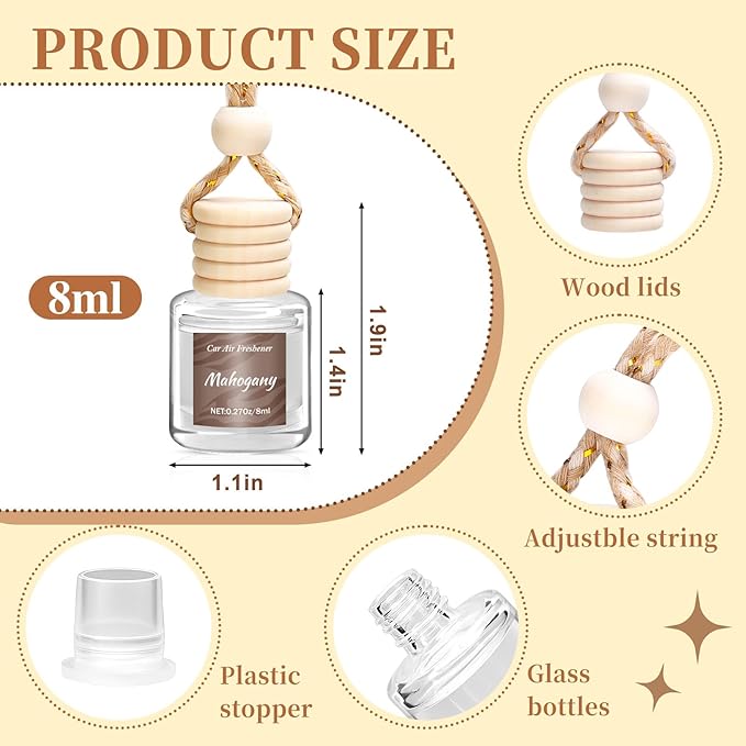 6 Pack Car Air Freshener - Valentines Day Gifts for Her, Hanging Air Freshener Essential Oil Diffuser, Romantic Car Scents Cute Auto Decor Gifts for Women/Men