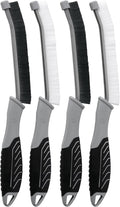 VIKING Car Detailing Brush Set for Car Cleaning Kit, Multi-Purpose Interior Car Cleaner Brush Set for Interior Detail, Includes Medium Bristles and Stiff Bristles, 4 Pack, Black/White