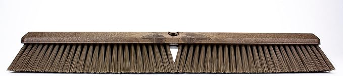SPARTA 41891EC01 Omni Sweep Plastic Push Broom Head, Heavy Duty, Industrial Broom With Color Code System For Outdoor, Indoor, Garage, Concrete, Patio, Kitchen, Bathroom, 24 Inches, Brown