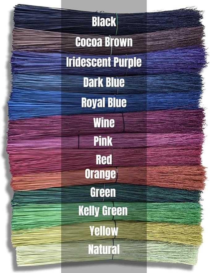 Broomcorn 16" 1/2 lb Bundles, Broom Straw, Rainbow of Colors to Choose from, Broom Grass Hurl, Broom Corn, Kitchen Witch Crafts Floral, Making Supplies, (Orange)