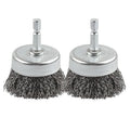 2 Pack WENORA Wire Brush Set for Drill, 1/4 Inch Hex Shank, 0.010 Inch Coarse Carbon Steel Drill Brush, Rust Removal - 2 Inch