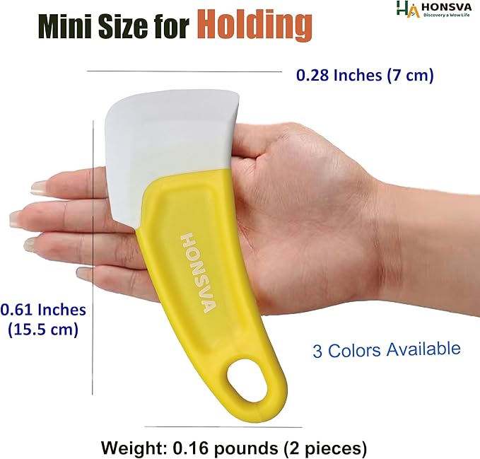 Dish Scraper for Cleaning Pans, Pots, Bowls, Silicone Kitchen Sraper, Non-stick Scraping Spatulas Tool, 3 Piece in 1 Pack.