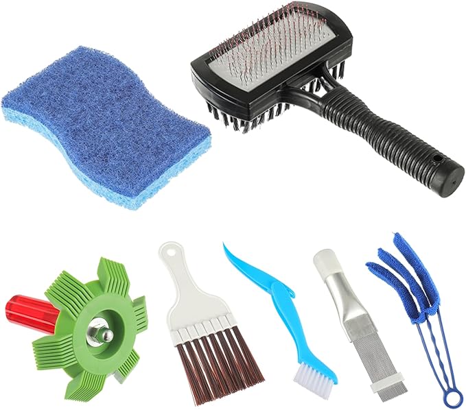 BOJACK Air Conditioner Fin Cleaner kit, Brush Condenser Ac Coil Brush Cleaner, Evaporator Radiator Repair Clean Tool(Pack of 7)