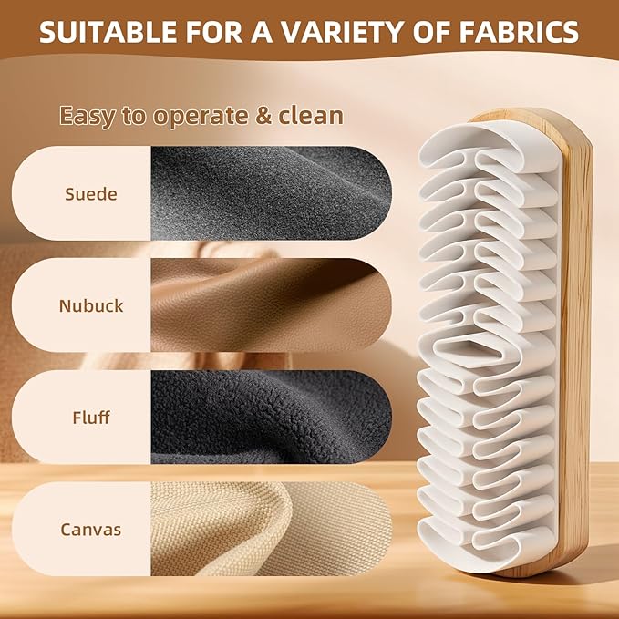 Suede Cleaner Brush 2 Pack, Gentle Daily Care Brush for Suede & Nubuck Shoes, Boots, Bags, Portable Cleaner Kit for Refreshing Nap and Lifting Surface Dirt