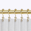 Utopia Alley HK1GD Deco Flat Double Roller Shower Curtain Hooks; Gold - Set of 12