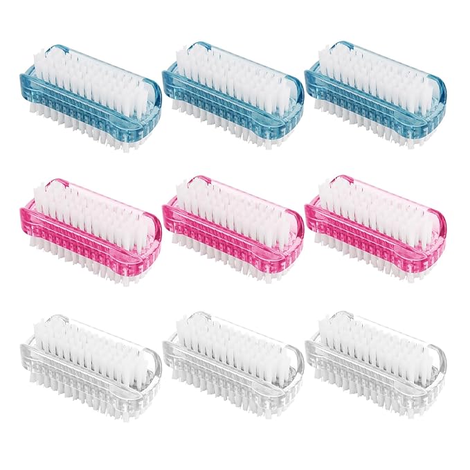 9 Pack Dual-Sided Nail Brush Set, Hand Fingernail Scrub Brushes with Soft and Stiff Bristles, Nail and Toe Cleaning Tool for Women and Men