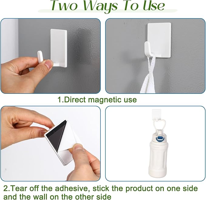 36 Pcs White Wall Hook Set,Include 24pcs Hanging Hook,12pcs Broom and Mop Holder Wall Mounted for Bathroom,Kitchen,Office,Outdoor and Indoor Tool Organizer