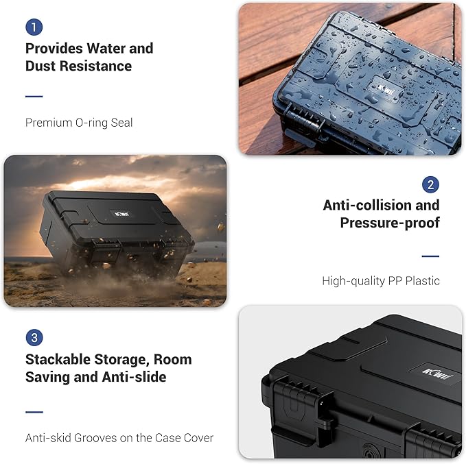 KIWIFOTOS 15 Slots D Battery Organizer Storage Case IP67 Waterproof D Cell LR20 Alkaline Batteries Holder Containers Shockproof for Household Outdoor Camping All-Purpose