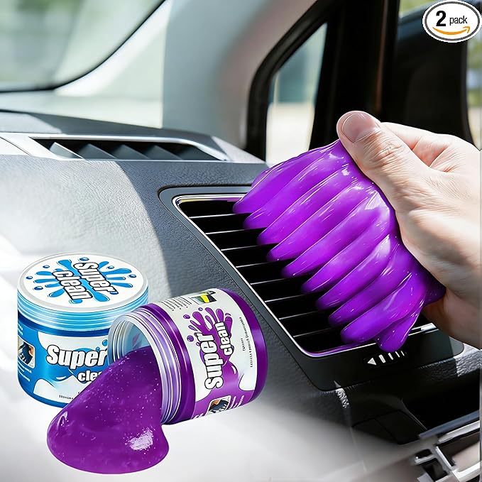 Car Cleaning Gel 2-Pack – Universal Car Cleaning Putty for Interior Detailing, Auto Cleaning Kit Slime & Dust Remover, Car Putty for Cleaning Vents, Dashboards & Keyboards, Gifts for Men & Women