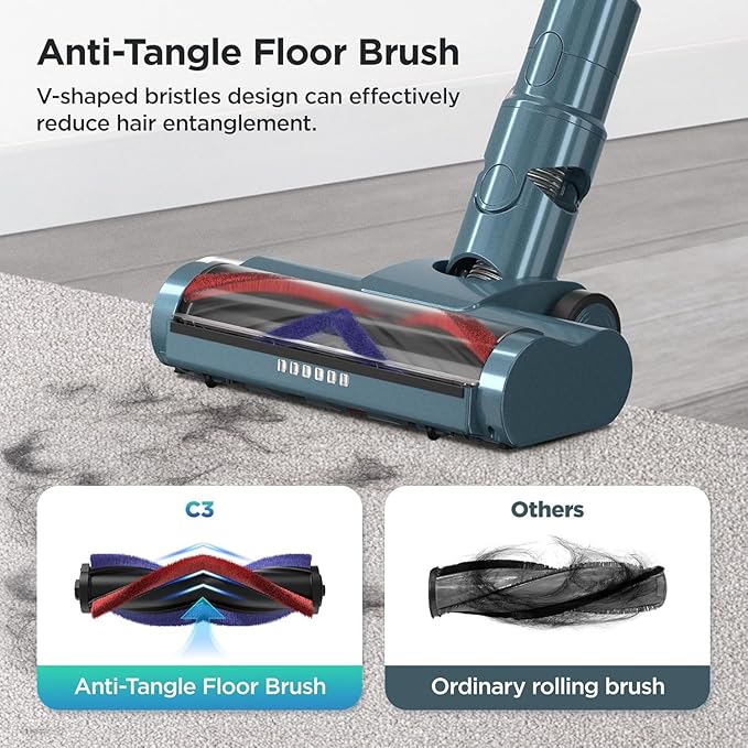 Cordless Vacuum Cleaner,Strong Suction & Powerful Stick Vacuum,Up to 50Mins Runtime,Automatic Suction Adjustment,All-in-One LED Display,Tangle-Free Design,Lightweight Vacuum Cleaners for All Floor