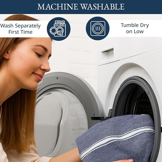 Lane Linen Kitchen Towel Set, 6 Pack 100% Cotton Hand Towels For Kitchen, Dish Towels For Drying Dishes, Lint Free, 14"x25", Good For Cleaning Windows, Ceramic Surface, Glass Stovetops - Blue Chambray