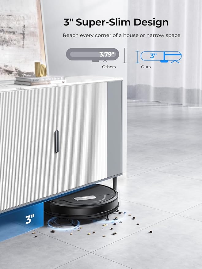 Robot Vacuum and Mop - 4500Pa Powerful Suction Robot Vacuum, 3 in 1 Robot Vacuum Cleaner with Auto Carpet Boost, Self-Charging, App/Remote/Voice for Pet Hair, Carpet, Hard Floor