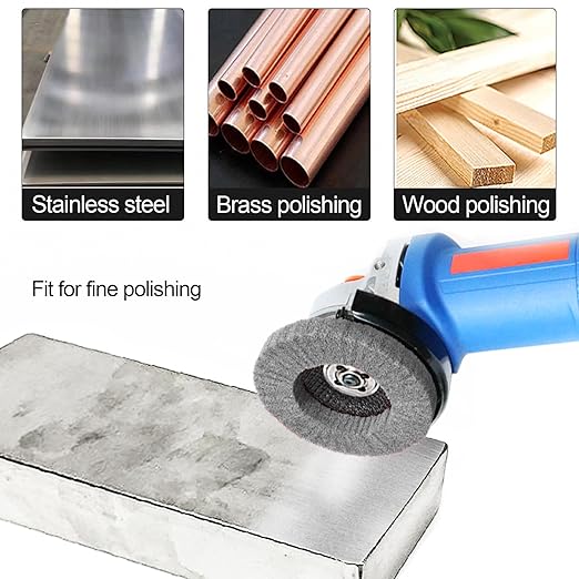 10Pcs 4.5" x 7/8" Nylon Fiber Flap Discs Angle Grinder Polishing Grinding Wheel,Scouring pad Buffing Wheels for Angle Grinder, Polishing Tools (Gray)