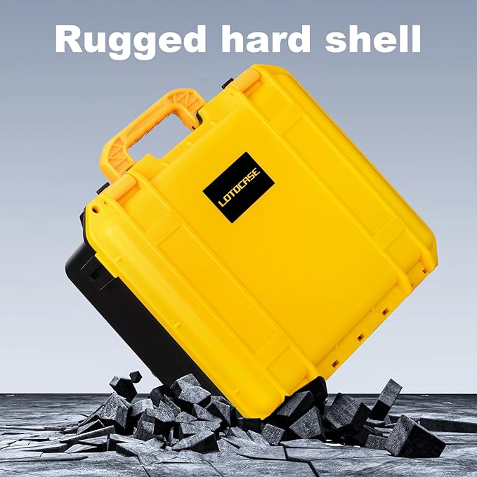 Storage Case for Dewalt Battery - Waterproof Hard Shell Tool Bag with 9 Adjustable Dividers for 8v/12v/18v/20v Max XR Battery & Chargers, Organizer Box for Dewalt/Milwaukee Battery (Case Only)