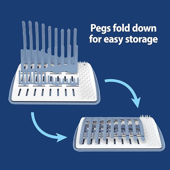 Dr. Brown's Folding Baby Bottle Drying Rack for Easy Storage - Dry Nipples,Pacifiers and Other Baby Essentials,BPA Free,(Pack of 6)