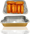 13 "x9 Aluminum foil Lasagna Pans, grill tray, sturdy disposable aluminum pan, 10 sets- for cooking，baking and heating, food storage, distribution, barbecue,Gold