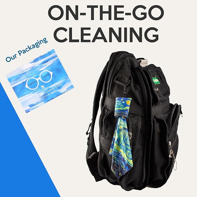 Glasses Cleaning Cloth, Family Pack Microfiber Eye Glass Clean Cloths Cleaner Keychain for Eyeglasses, Eyeglasses Wipes Screens, Camera Lenses-World Classic Art Design Double Sided Printing 8PCS