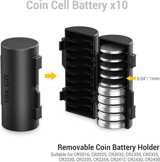 KIWIFOTOS 58 Slots AA AAA Battery Case Holder with Tester IP67 Waterproof Outdoor Household Batteries Storage Organizer Container with CR2032 Coin Cell Battery Holder