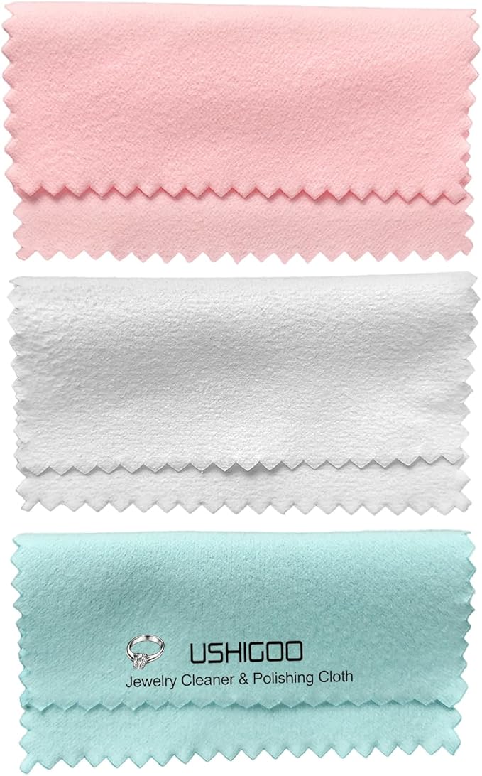 50pcs Jewelry Cleaning & Polishing Cloth for Silver,Gold,Platinum,Easy to Carry,Wipe and Care.Pre-Treated Ultrasoft Fabric with Tarnish Remover Jewelry Cleaner(3x3 Pink)